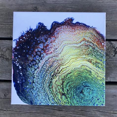 Rainbow Tree Ring Pour R Pourpainting