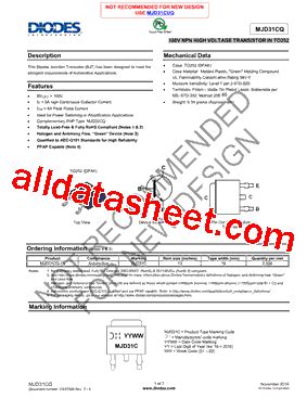 MJD31C Marking MJD31CQ 13 Datasheet PDF Diodes Incorporated