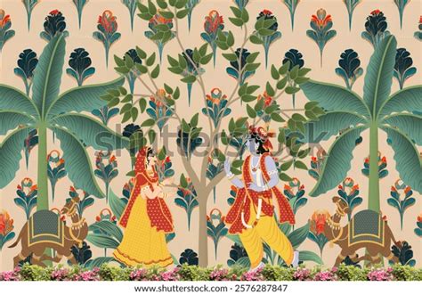 iconic representations lord krishna stock illustration