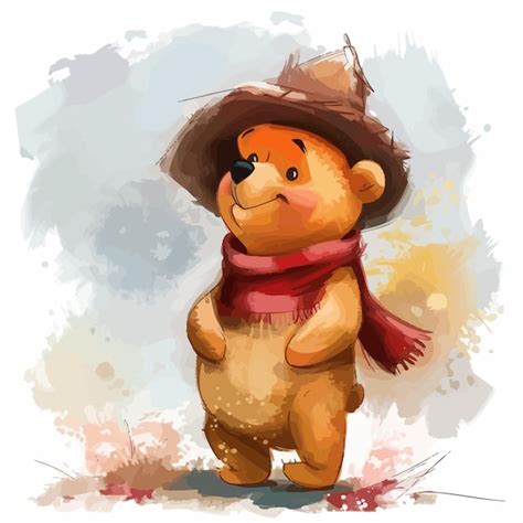 Winnie The Pooh Personagem De Desenho Animado Vetor Premium