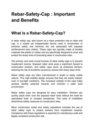 Rebar Safety Cap Pdf