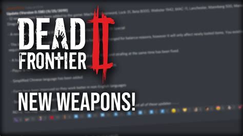 New Weapons Update - Dead Frontier 2 Update - YouTube