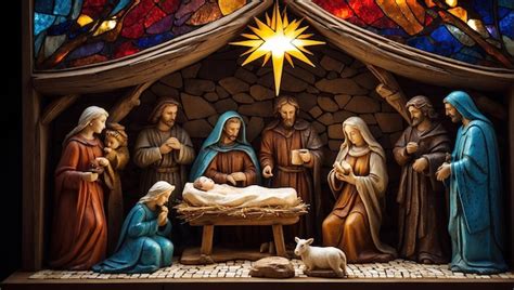 Premium Photo Christmas Nativity Scene With Jesus And Virgin Mary