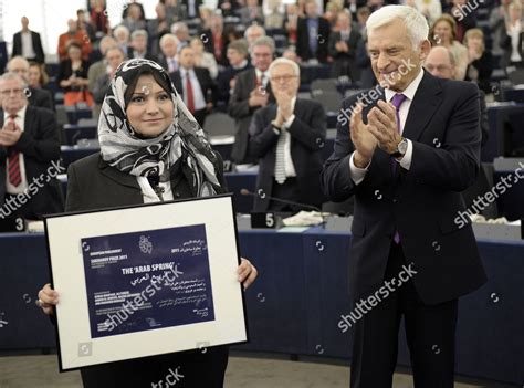 European Parliament President Jerzy Buzek R Editorial Stock Photo