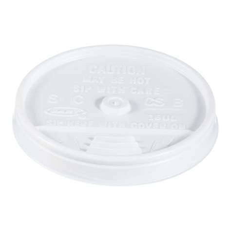 DART White Disposable Plastic Cup Lids, Fits 12 oz. to 24 oz. Hot/Cold ...