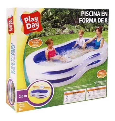 Alberca Familiar Inflable Forma De Play Day Mts Env O Gratis