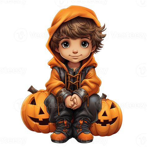 Junge Halloween Clip Art Illustration Ai Generativ 29289201 Png