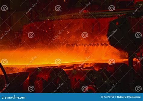 Hot Rolled Steel Process Stock Image Image Of Production 77379755