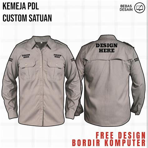 Jual KEMEJA CUSTOM BORDIR SATUAN LUSINAN SERAGAM PDL PDH Shopee Indonesia