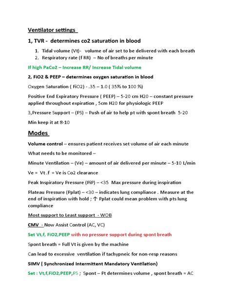 A Comprehensive Guide to Ventilator Settings, Modes, and Monitoring ...