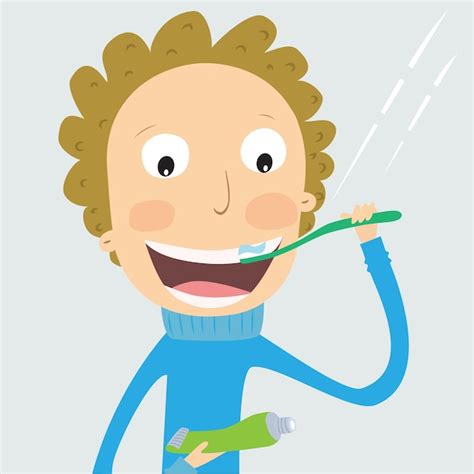 Premium Vector Boy Brushing Her Teeth Vector Illustration