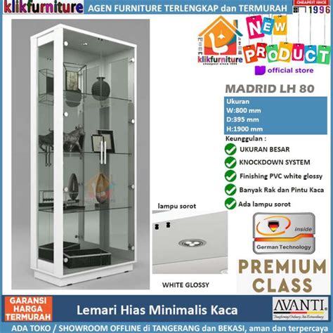 Promo Lemari Display Etalase Lemari Hias Putih Lh Avanti Diskon