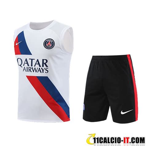 Numeri Per Kit Canotta Allenamento Pantaloncini PSG Bianco Nero Rosso