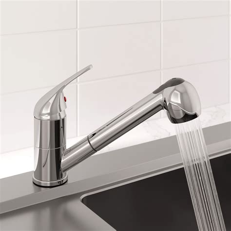 Modern Mono Kitchen Mixer Tap Pull Out Handheld Spray Round Single