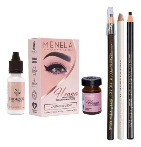 Kit De Henna Para Cejas Menela Con L Pices Dermatogr Ficos De Color