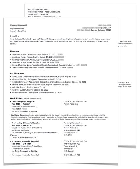 The Only Travel Nurse Resume Sample Youll Need