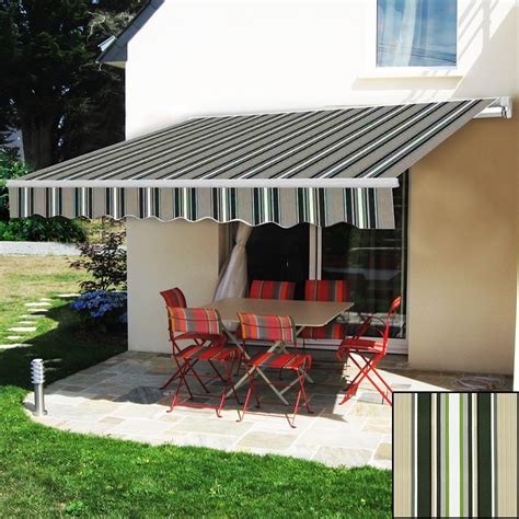 Buy Greenbay Manual Awning Canopy Multi Stripe 4x3M Retractable