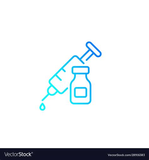 Vaccination linear icon Royalty Free Vector Image