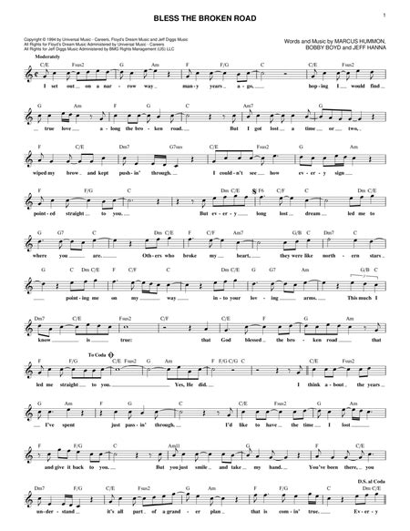 Bless The Broken Road By Rascal Flatts Piano Digital Sheet Music