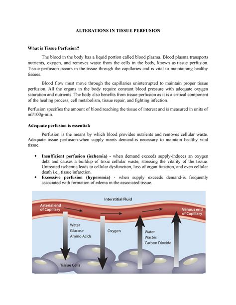 Alterations IN Tissue Perfusion ALTERATIONS IN TISSUE PERFUSION What