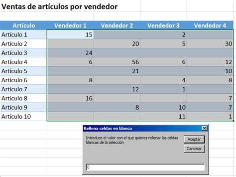 Macro Para Rellenar Celdas En Blanco Con Un Valor Especificado