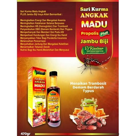 Jual Sari Kurma Angkak Plus Madu Propolis Jambu Biji Menaikan Trombosit