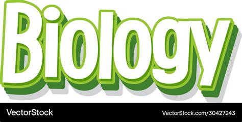 Font Design For Word Biology In Green Color Vector Image