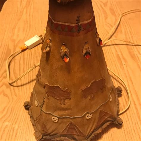 Resin Teepee Native American Night Light Lamp