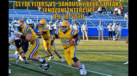 Clyde Fliers Vs Sandusky Blue Streaks 2020 Endzone Intercut YouTube