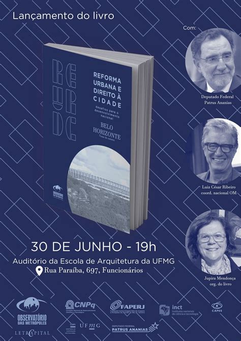 Convite para lançamento do livro Reforma Urbana e Direito à Cidade EA