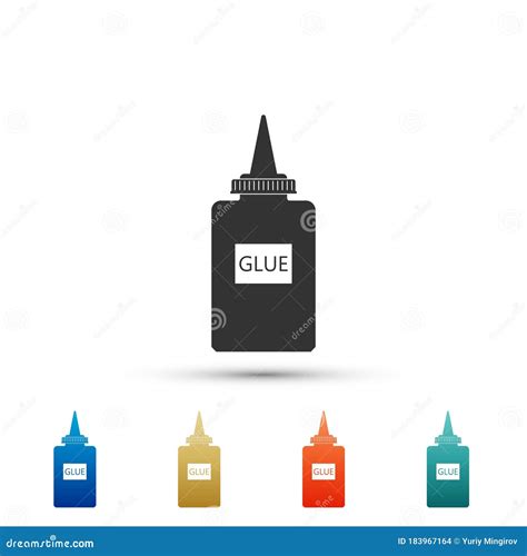 Glue Icon Isolated On White Background Set Elements In Colored Icons