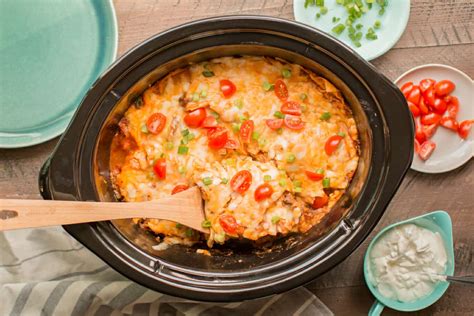 Slow Cooker Beef Enchilada Casserole The Magical Slow Cooker