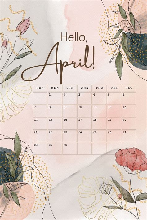 Free Printable Fillable April Calendar Artofit