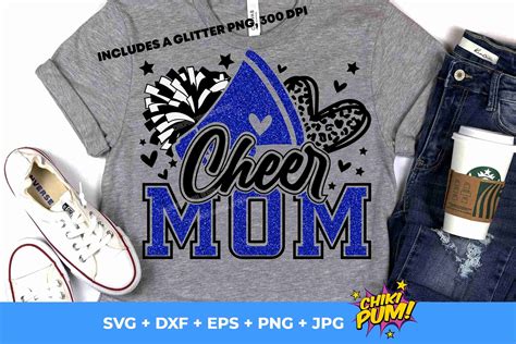 Cheer Mom Svg Cheerleader Football Leopard Print Heart T Shirt Design Png