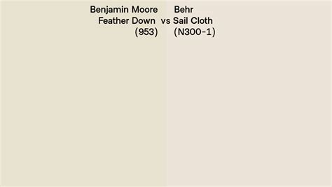 Benjamin Moore Feather Down 953 Vs Behr Sail Cloth N300 1 Side By