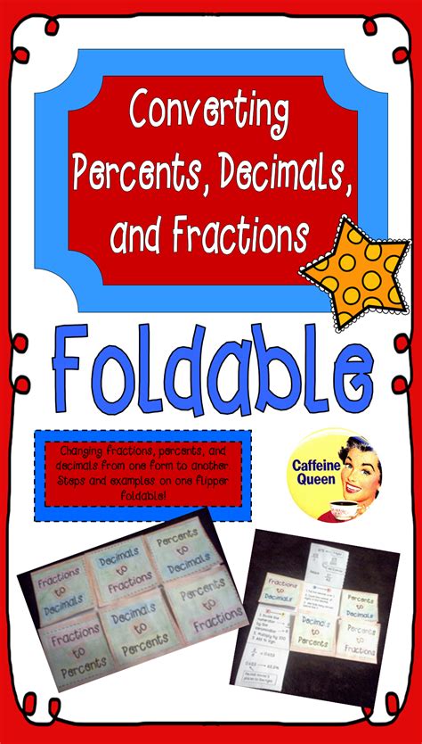 Fraction Decimal Percent Foldable Flipper Math Actvities Math