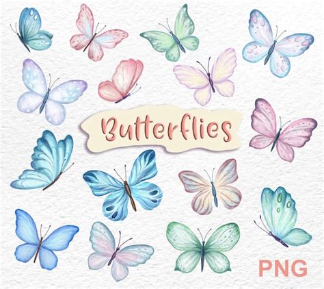 Watercolor Butterfly Clipart Watercolor Butterfly Individual Etsy