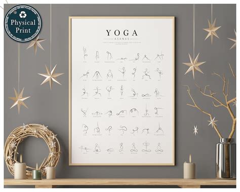 Yoga Poses Poster Yoga Wall Art Asanas Poster Yoga Print Etsy