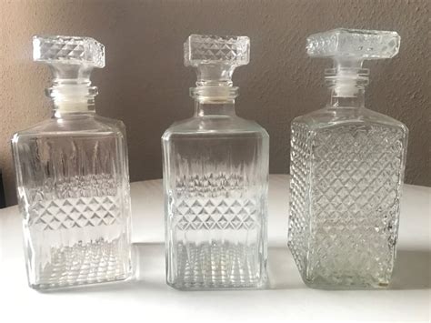 Three Vintage Liquor Decanters 3 Folk Art Crystal Catawiki