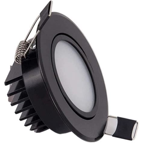 Endurance Spot Led Encastrable 3W Led Noir Rodofit Downlights Plafonds