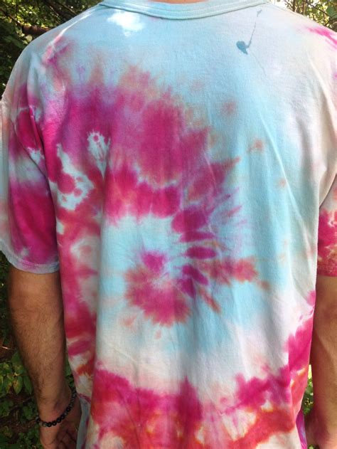 Pink And Blue Swirl Xl Tie Dye Tshirt 100 Cotton Hand Dyed Etsy