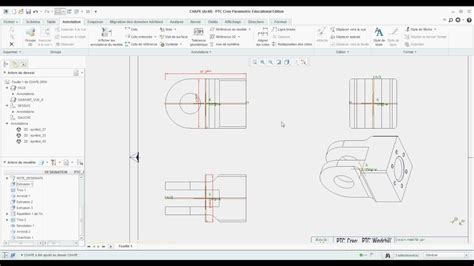 Création Dune Mise En Plan Sans Oublier De Cotes Avec Creo Youtube