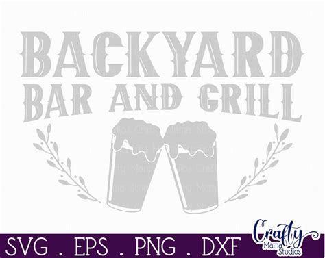 Backyard Bar And Grill Svg Bar And Grill Round Sign Svg Etsy