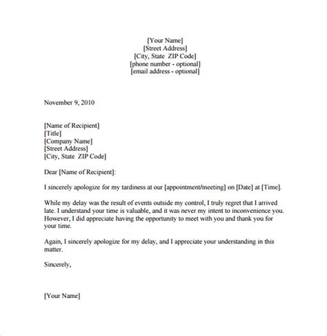 FREE 16 Sample Apology Letters For Being Late In PDF Word