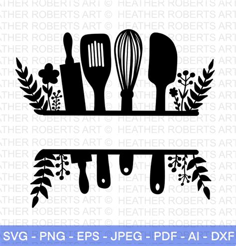 Kitchen Split Frame Svg Kitchen Monogram Svg Flourish Etsy Artofit