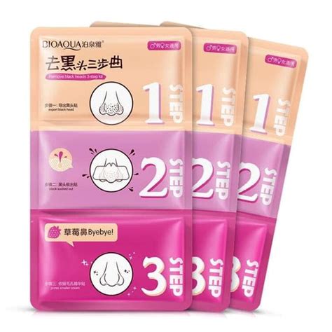 Bioaqua 3 Steps Nose Blackhead Acne Remover Mask Manmohni