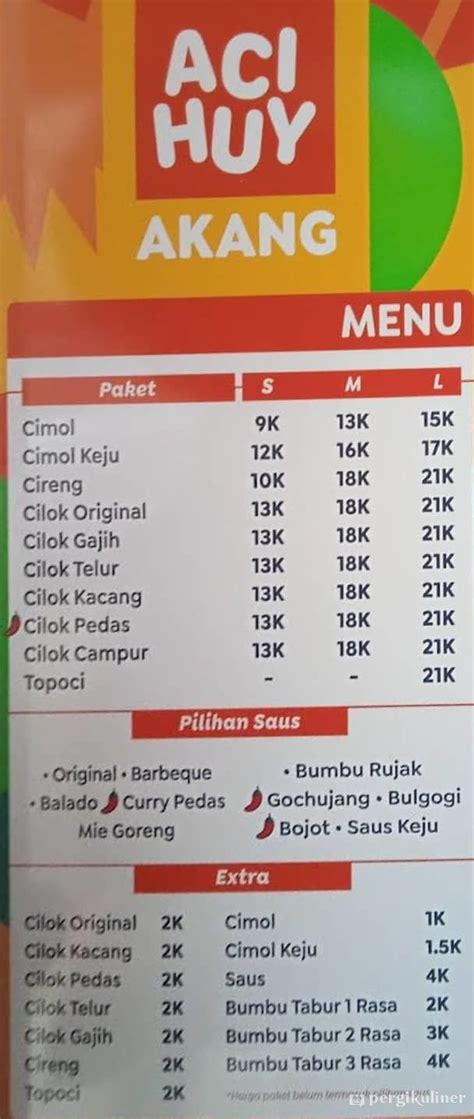 Selalu Diperbarui Menu Acihuy Akang Bogor Utara Bogor