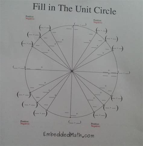 Solved Fill In The Unit Circle Positive Negative Positive