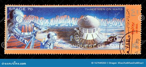 Space Exploration On Postage Stamps Editorial Stock Photo Image Of