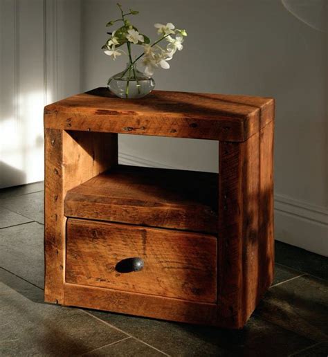 Reclaimed Wood Bedside Table With Drawer For Bedroom Reclaimed Wood Bedside Reclaimed Wood